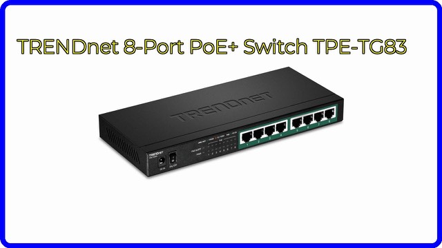 TRENDnet TPE-TG83 8-port Gigabit PoE+ switch in black metal housing