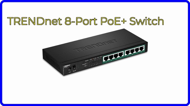 TRENDnet TPE-TG84 compact 8-port Gigabit PoE+ network switch in black