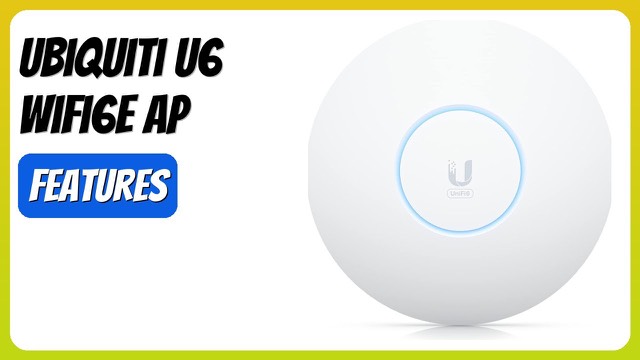 White Ubiquiti U6 Enterprise ceiling-mount WiFi access point