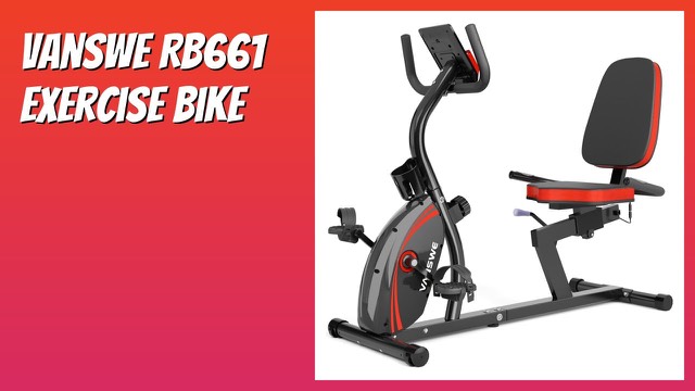 Vanswe RB661 red recumbent exercise bike with backrest and LED monitor