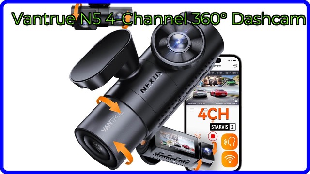 Vantrue N5 four-channel dash cam with front and rear cameras