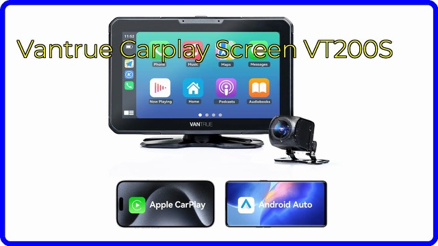 Vantrue P1 portable 7-inch car screen mounted on a dashboard