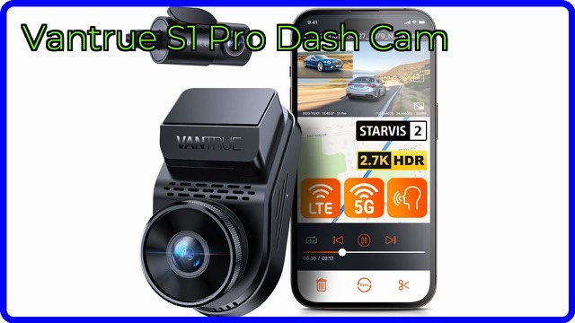 Vantrue S1 Pro dual-channel dash cam with front and rear cameras