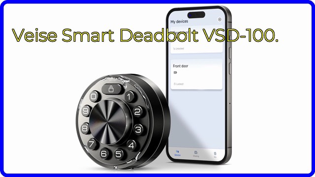Veise matte black smart deadbolt with round keypad