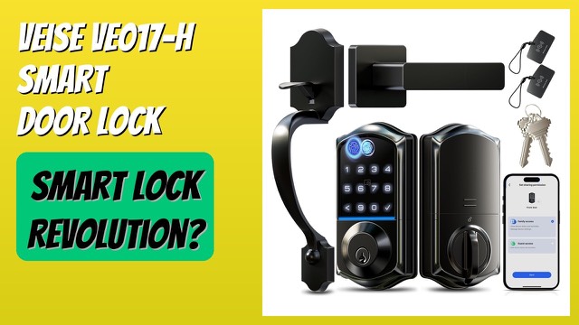 Veise VE017-H matte black smart door lock with handle and keypad