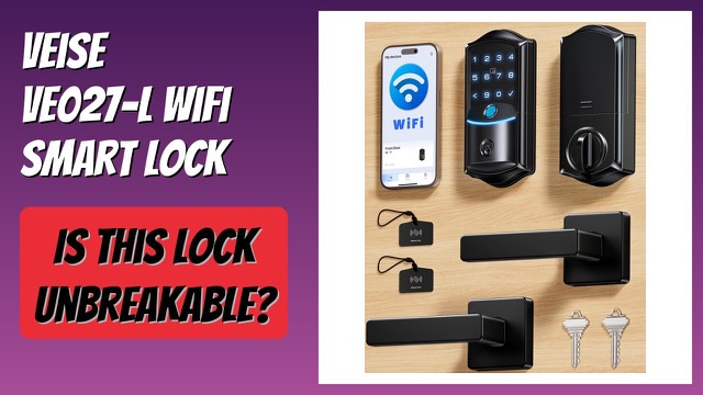 Veise VE027-L matte black Wi-Fi smart lock with handle set