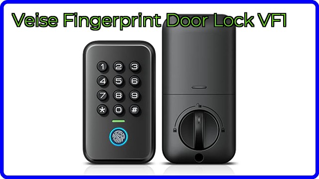 Veise black fingerprint deadbolt with backlit keypad