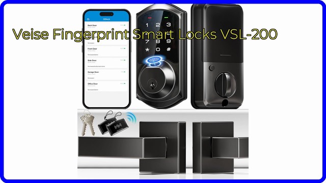 Veise fingerprint smart lock with lever handles in matte black