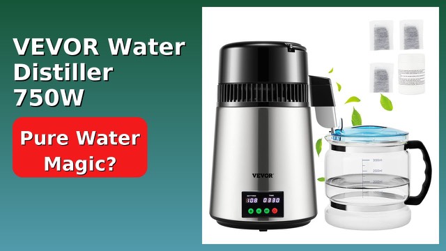 VEVOR stainless steel countertop water distiller with glass carafe