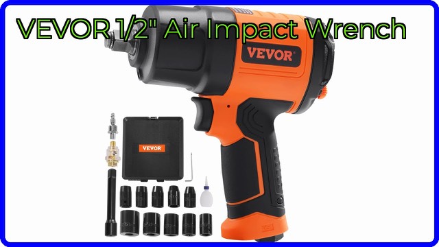 VEVOR 1/2-inch air impact wrench with socket set and carrying case