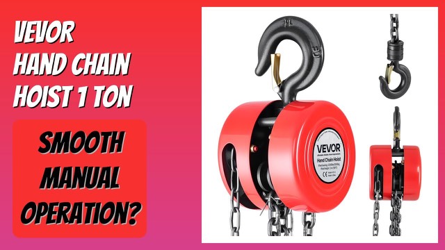 Red VEVOR 1 ton manual hand chain hoist with galvanized chain