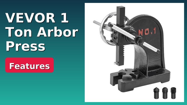VEVOR 1 ton cast-iron manual arbor press with handwheel and lever