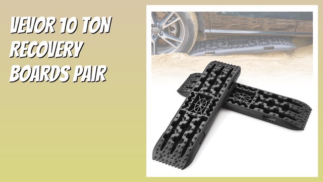 Pair of black VEVOR traction recovery boards with toothed surface
