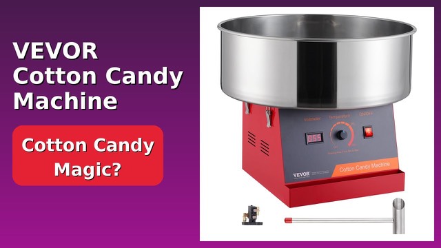 Red VEVOR commercial cotton candy machine with stainless steel bowl