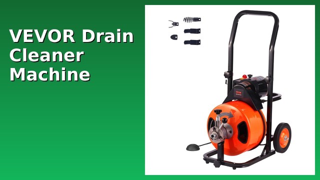 VEVOR orange and black electric drain cleaner machine with cable drum and wheels