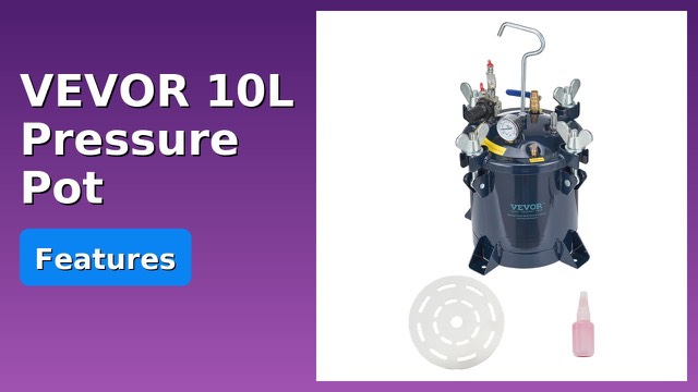 VEVOR 10 litre metal paint pressure pot with rack and pressure gauge