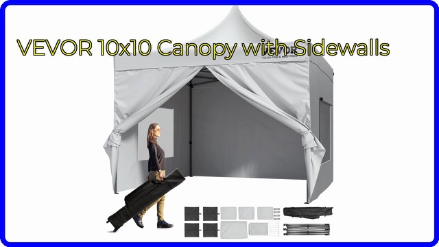 VEVOR 10x10 pop-up canopy with silver roof and sidewalls