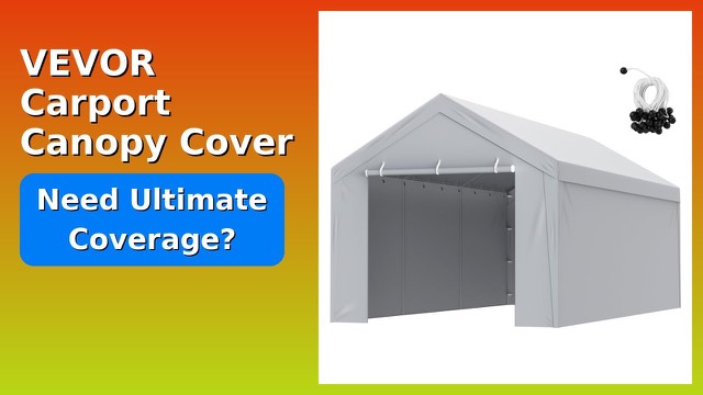 Grey VEVOR replacement canopy cover with side walls on a carport frame