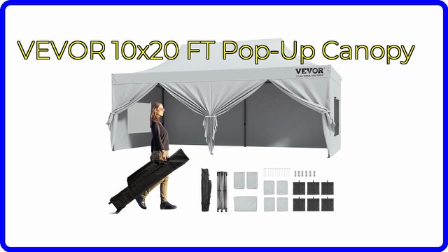VEVOR 10x20 ft pop-up canopy with removable sidewalls