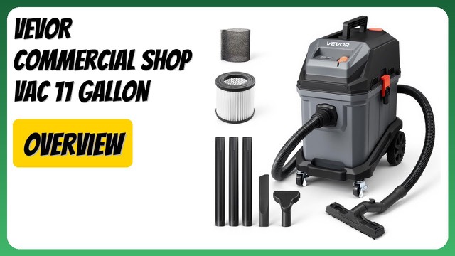 VEVOR 11-gallon commercial wet dry vacuum with hose and attachments
