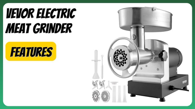 VEVOR carbon steel electric meat grinder with sausage and kubbe attachments