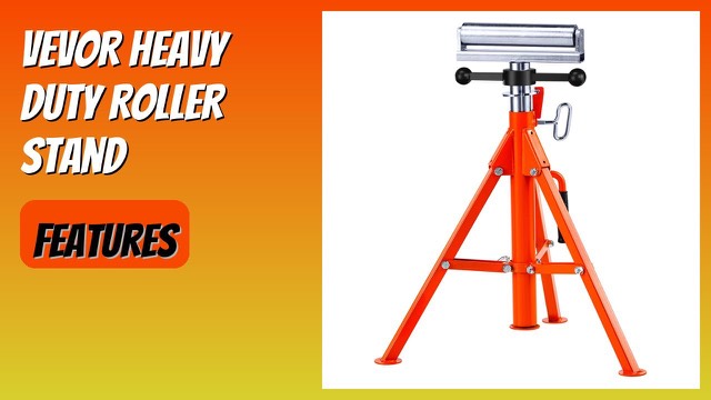 VEVOR 1104A height-adjustable folding roller stand in a workshop