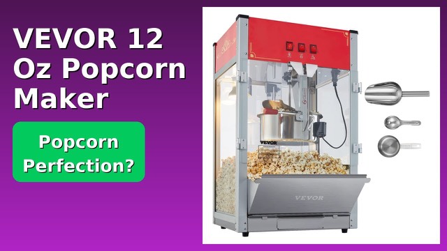 Red VEVOR theater-style popcorn machine with glass doors