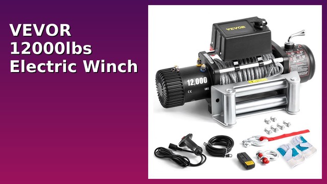 VEVOR 12,000 lb electric recovery winch with steel cable and remote