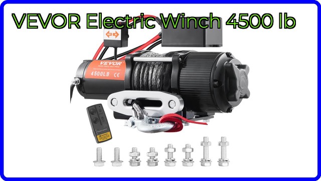 VEVOR 12V electric winch with synthetic rope and fairlead