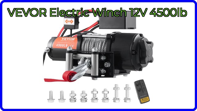 VEVOR 12V electric winch with steel rope and fairlead