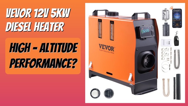 VEVOR 12V 5KW all-in-one diesel air heater with fuel tank and LCD