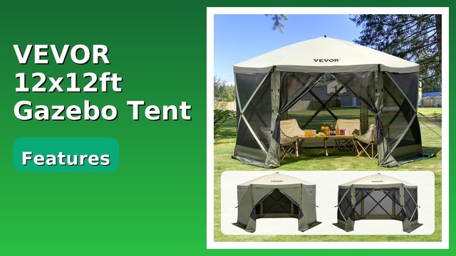 VEVOR 12x12 ft pop-up gazebo tent in army green with mesh walls