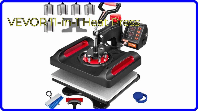 VEVOR 12x15 inch black swing-away heat press with LCD display
