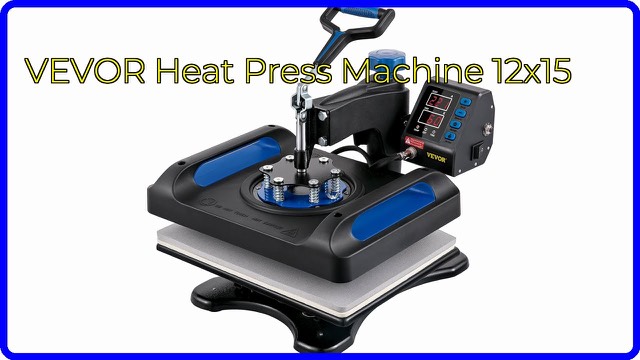 VEVOR blue and black swing-away heat press with digital controller