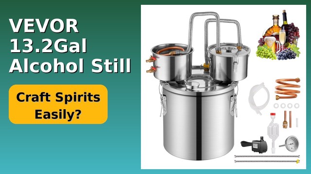 VEVOR 13.2 gallon stainless steel still with thumper keg and copper coil