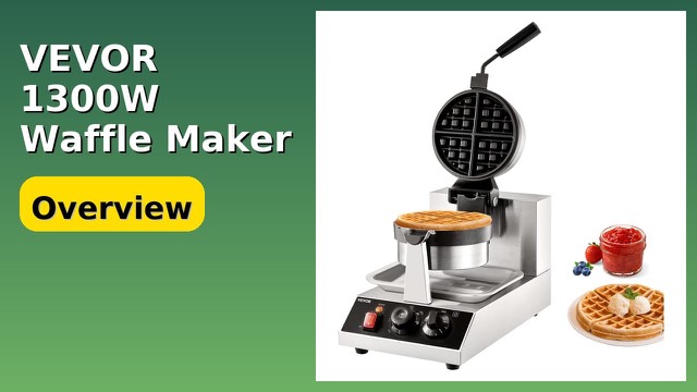 VEVOR stainless steel round rotatable waffle maker
