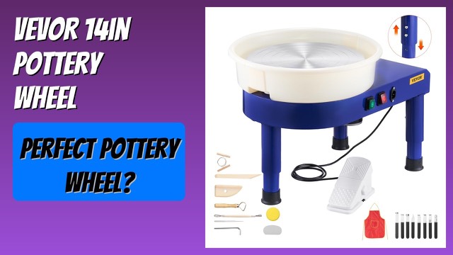 VEVOR blue 14-inch electric pottery wheel with water basin