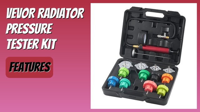 VEVOR 14-piece radiator pressure tester kit in its carry case