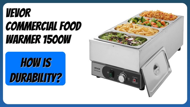VEVOR 1500W stainless steel countertop food warmer with four food pans