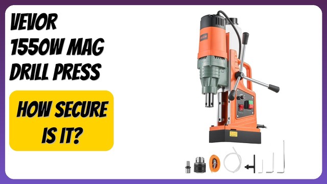 VEVOR MD-50A portable magnetic drill press clamped to a steel plate
