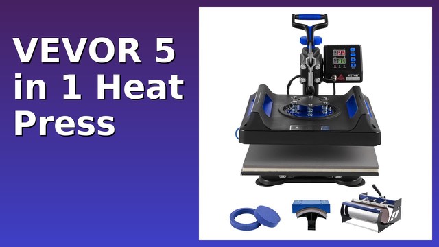 VEVOR black and blue 5-in-1 heat press with swing-away arm and pull-out drawer
