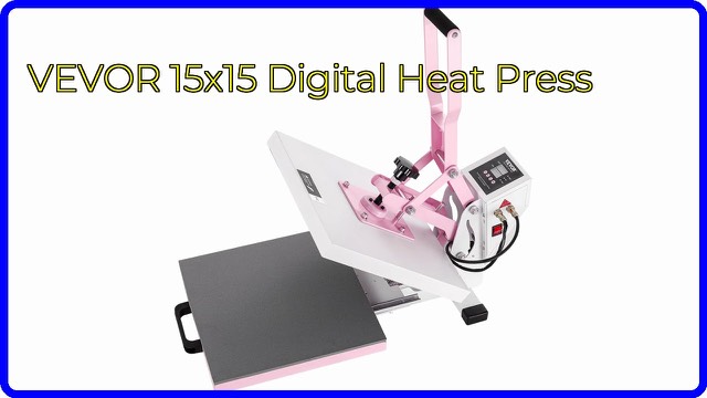 VEVOR pink 15 x 15 inch digital heat press with slide-out drawer