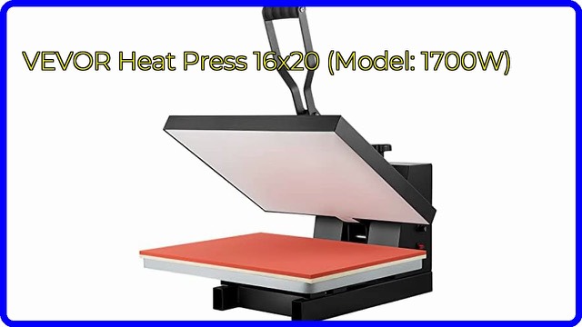 VEVOR 16x20 inch black clamshell heat press