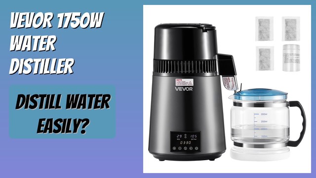 VEVOR 1750W countertop water distiller with glass carafe in grey