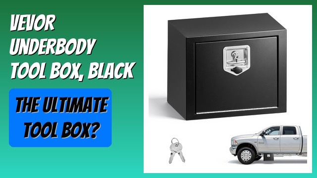 VEVOR black steel underbody truck tool box with T-handle and lock