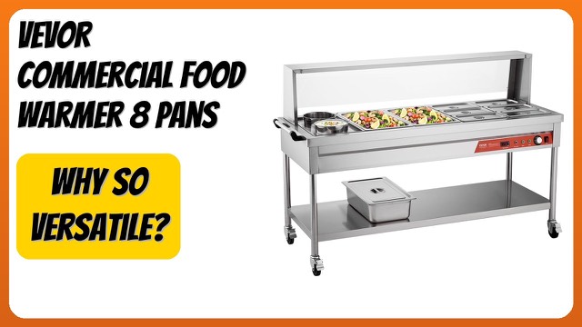 VEVOR stainless steel electric food warmer steam table with sneeze guard and pans