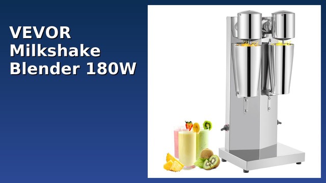 VEVOR silver stainless steel double-head milkshake machine with two cups