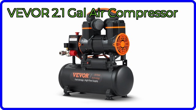 VEVOR 2.1 gallon portable oil-free air compressor
