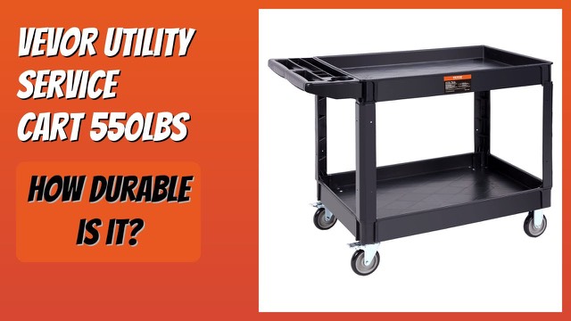 VEVOR two-shelf plastic rolling utility cart with push handle