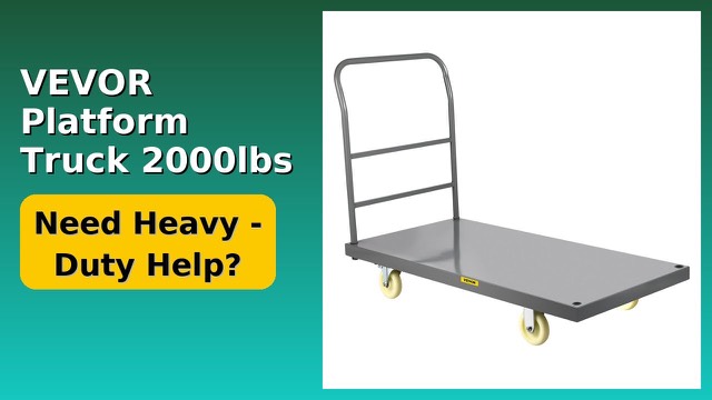 VEVOR steel flatbed platform truck with detachable handle and four casters